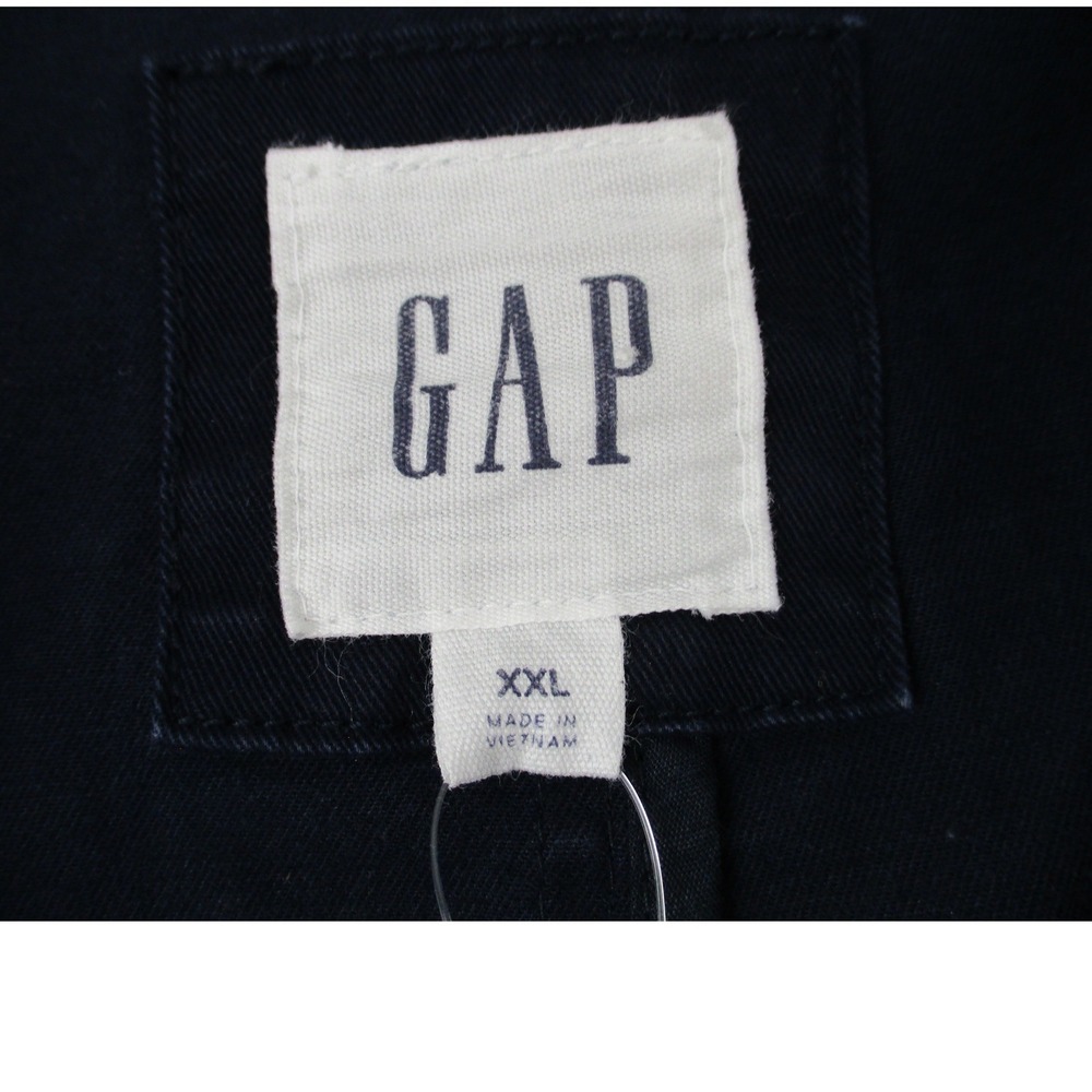 Gap Blazer Mens XXL Navy Blue Cotton Stretch Utility Relaxed Fit Chore Jacket - Picture 3 of 12